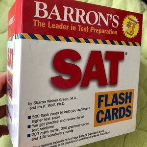 Barron’s SAT flash cards.